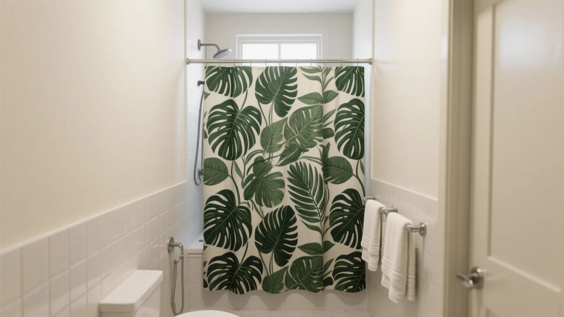 Bold pattern statements to visually enlarge the bath