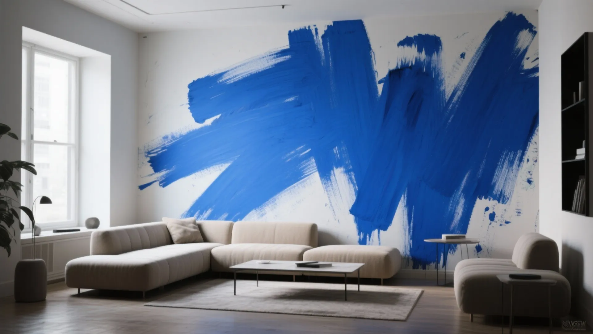 1. Bold Brushstrokes as a Focal Wall