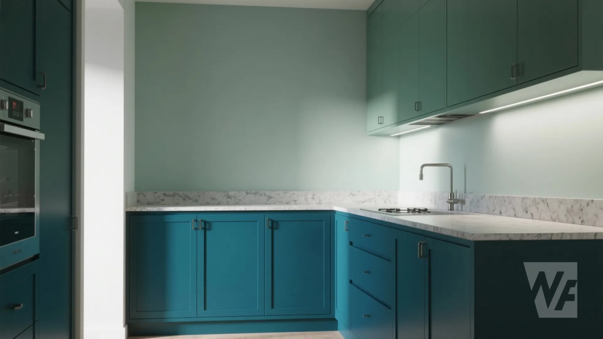 4. Bold Cabinets, Subtle Walls