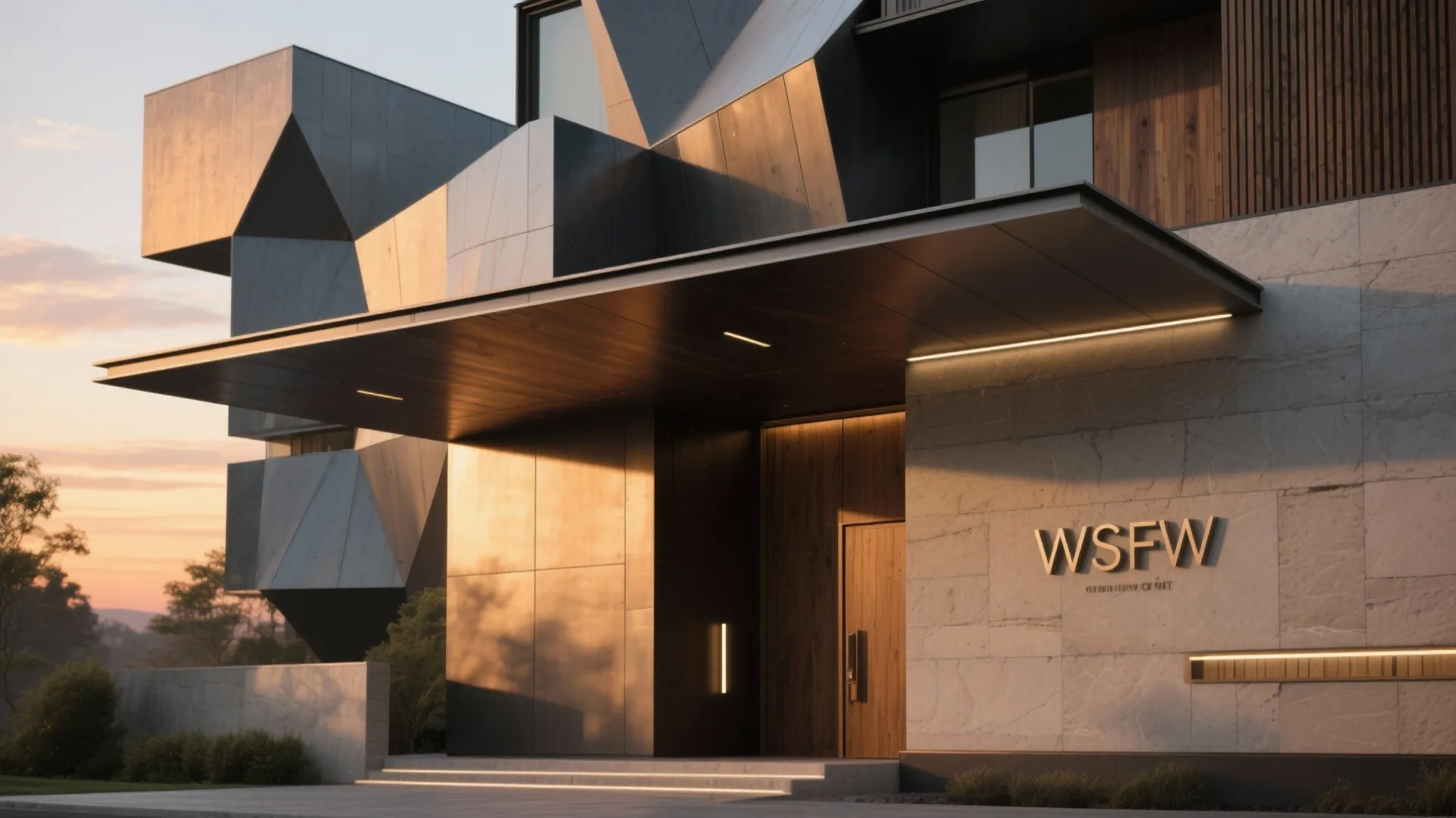 Asymmetrical massing and a bold cantilever