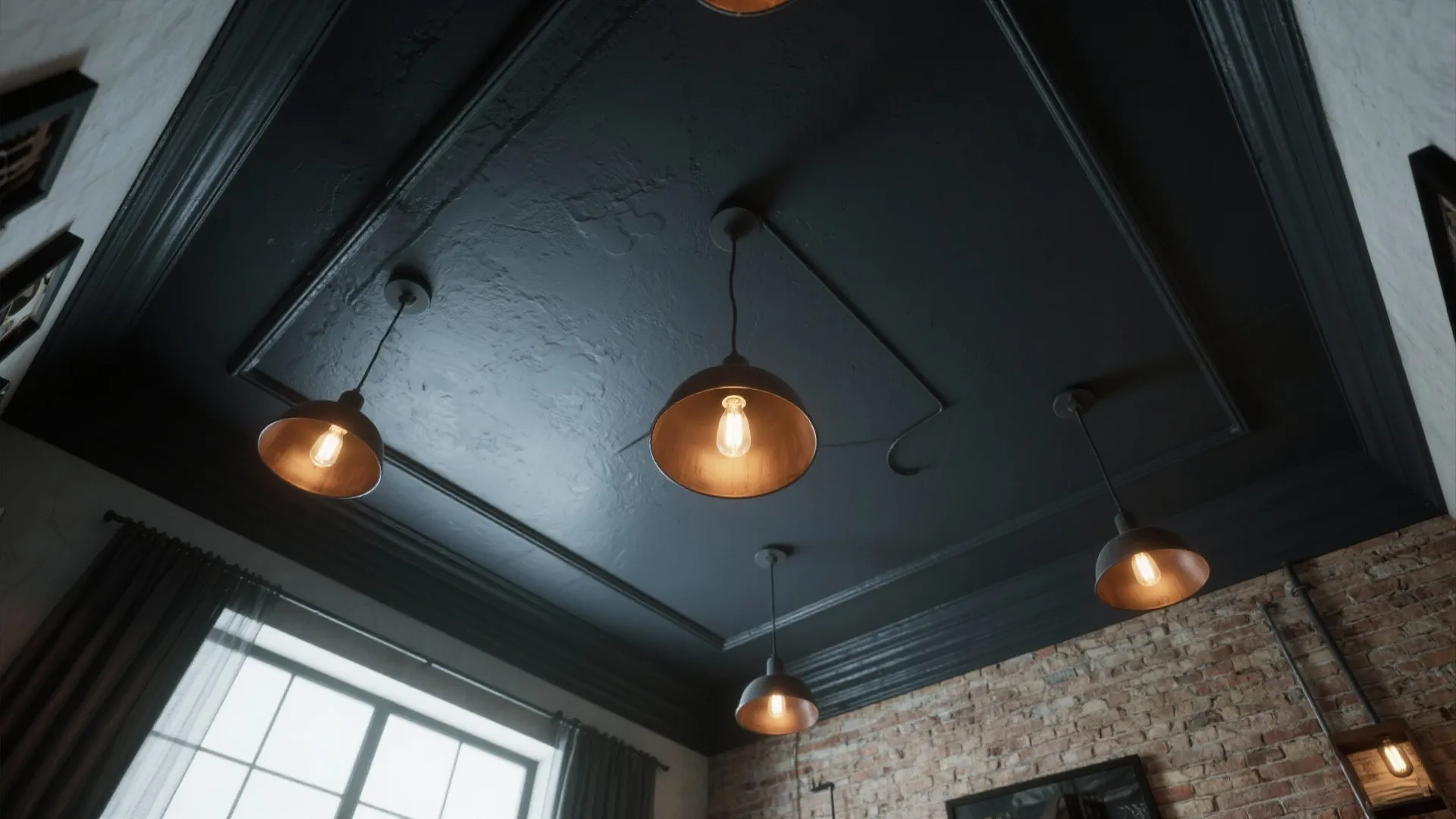 5. Bold ceiling or trim as a feature