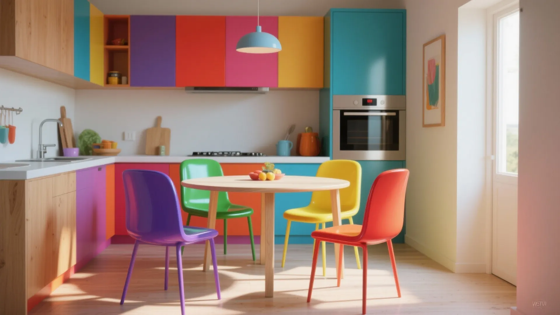 3. Bold Color Blocking to Energize the Room