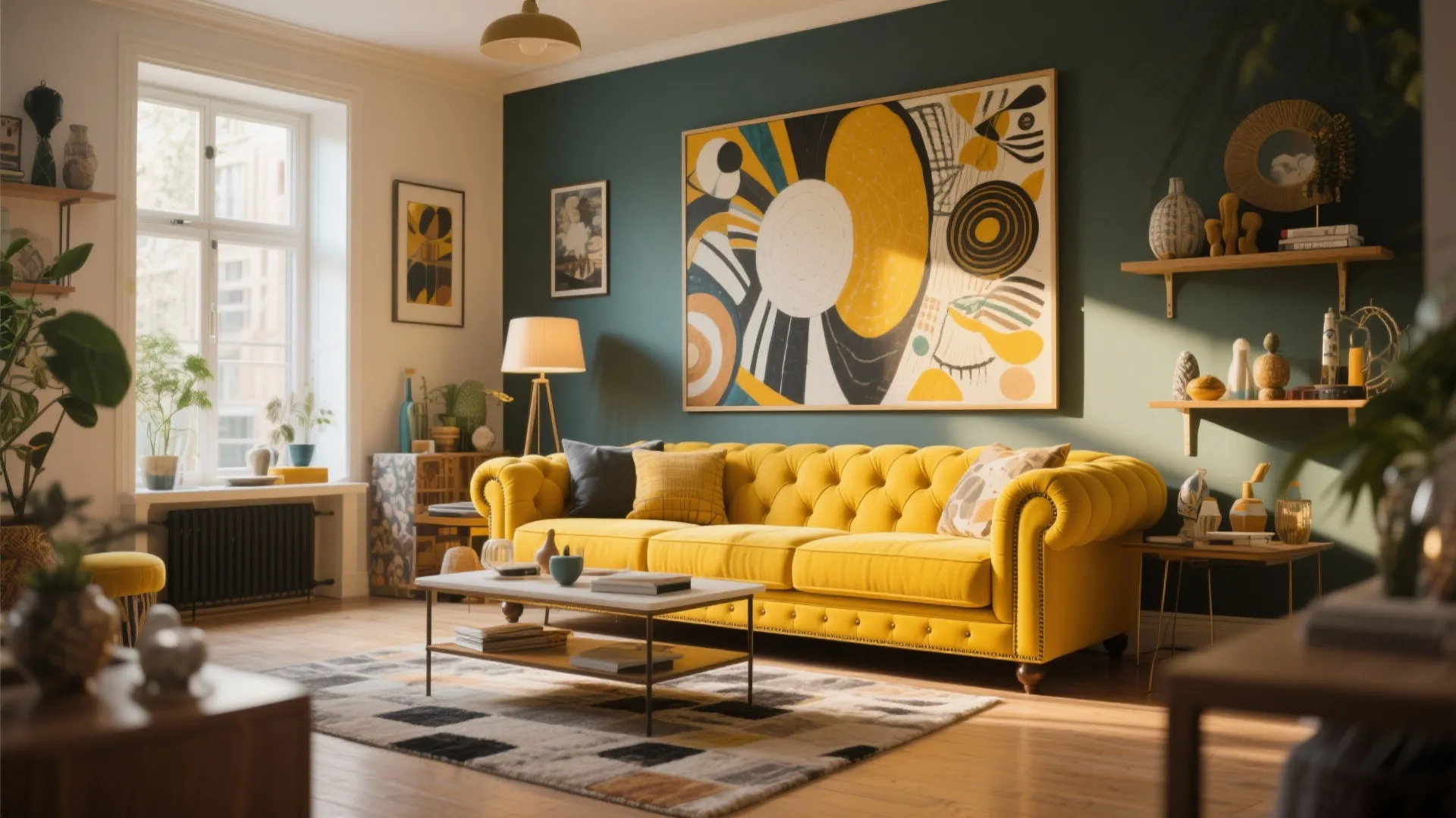 6. Chesterfield in a Bold Color