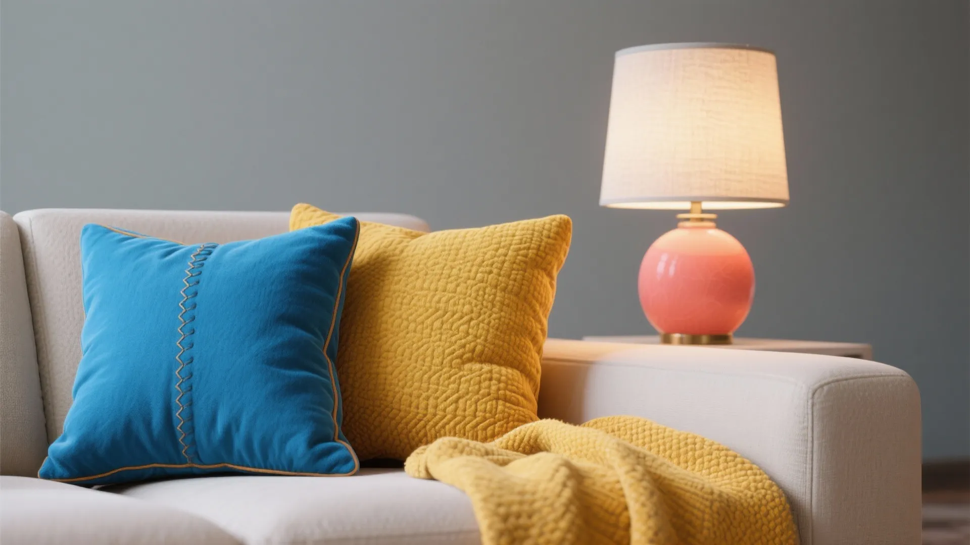 4. Grey with Bold Color Pops