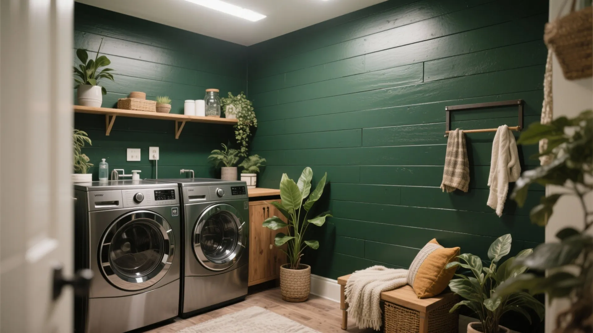 2. Bold Color Shiplap Accent Wall