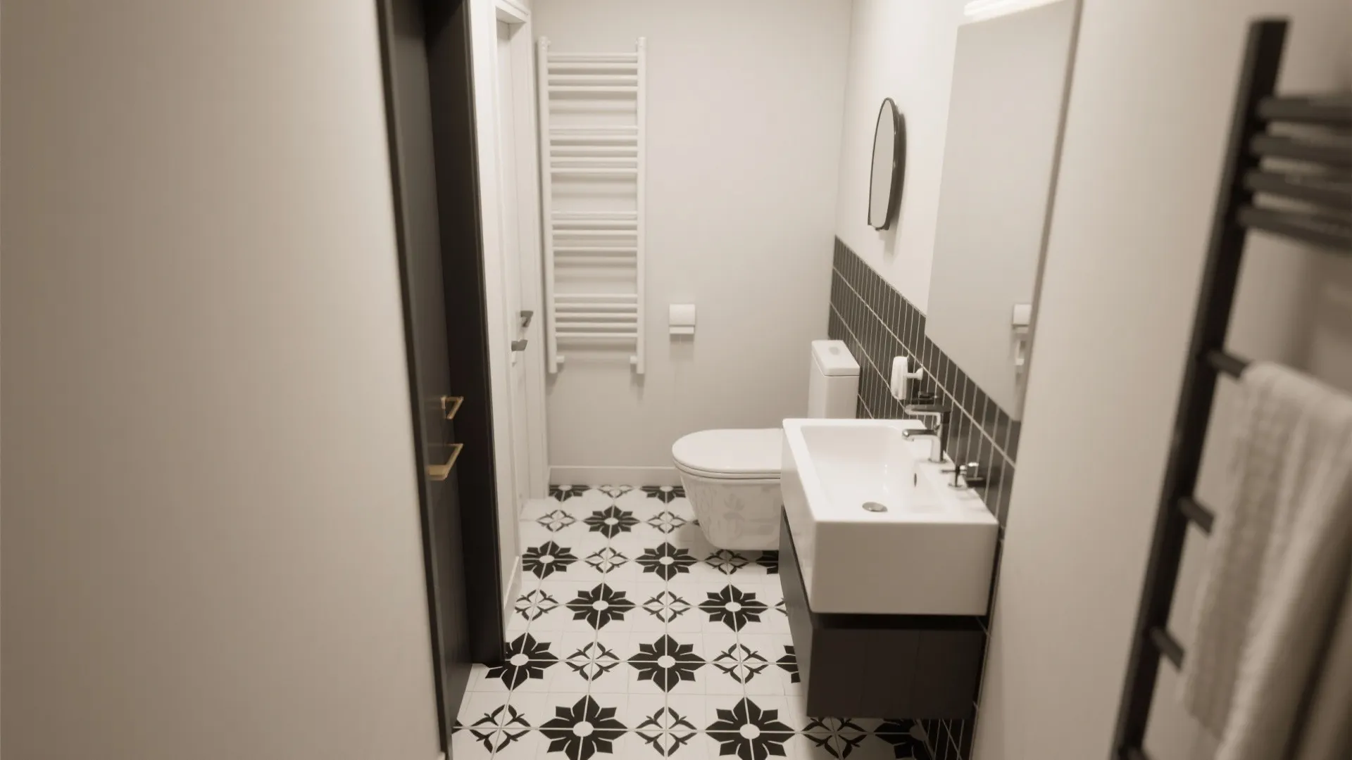 7. Bold Floors, Neutral Walls