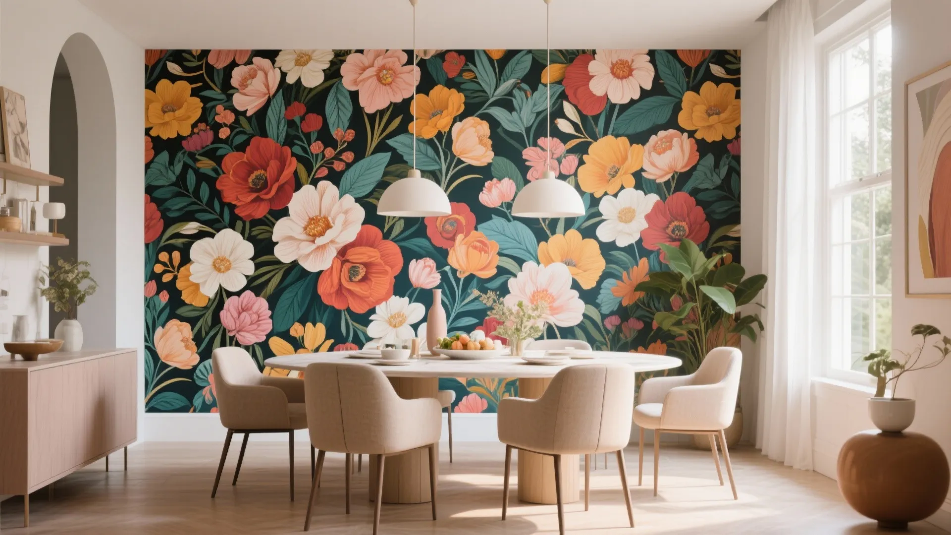 2. Bold Patterned Wallpaper