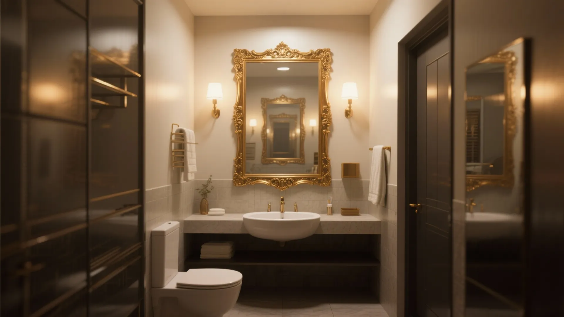 2. Bold Mirrors to Expand the Space