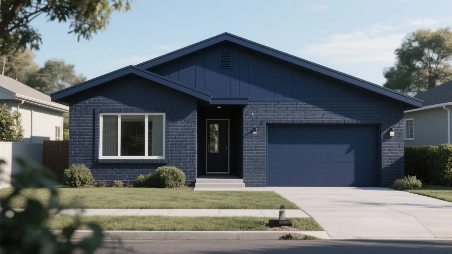 3. Bold Monochrome for Contemporary Curb Appeal