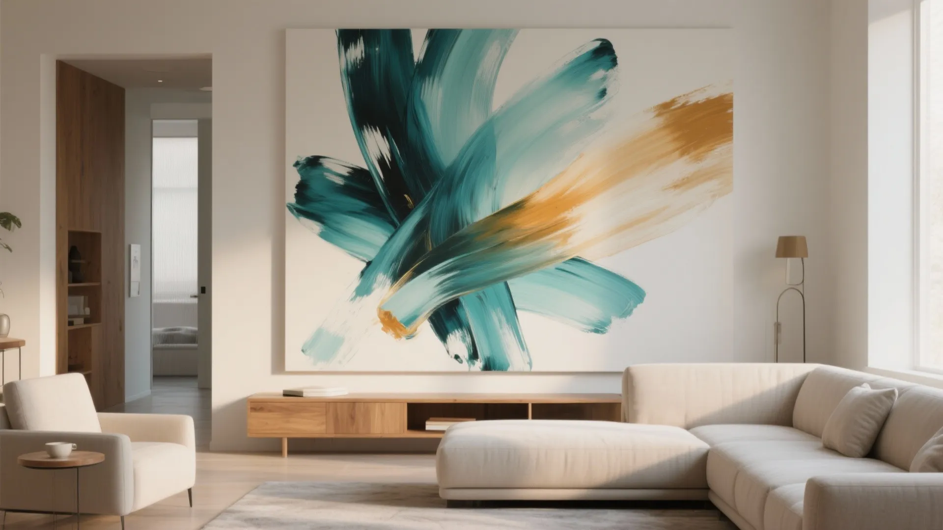 1. One Bold Mural, One Calm Room