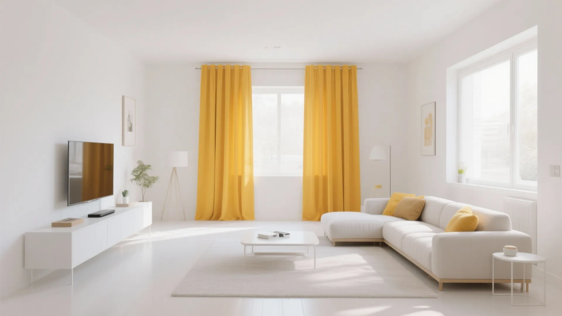 Bold Colored Curtains as a Focal Point