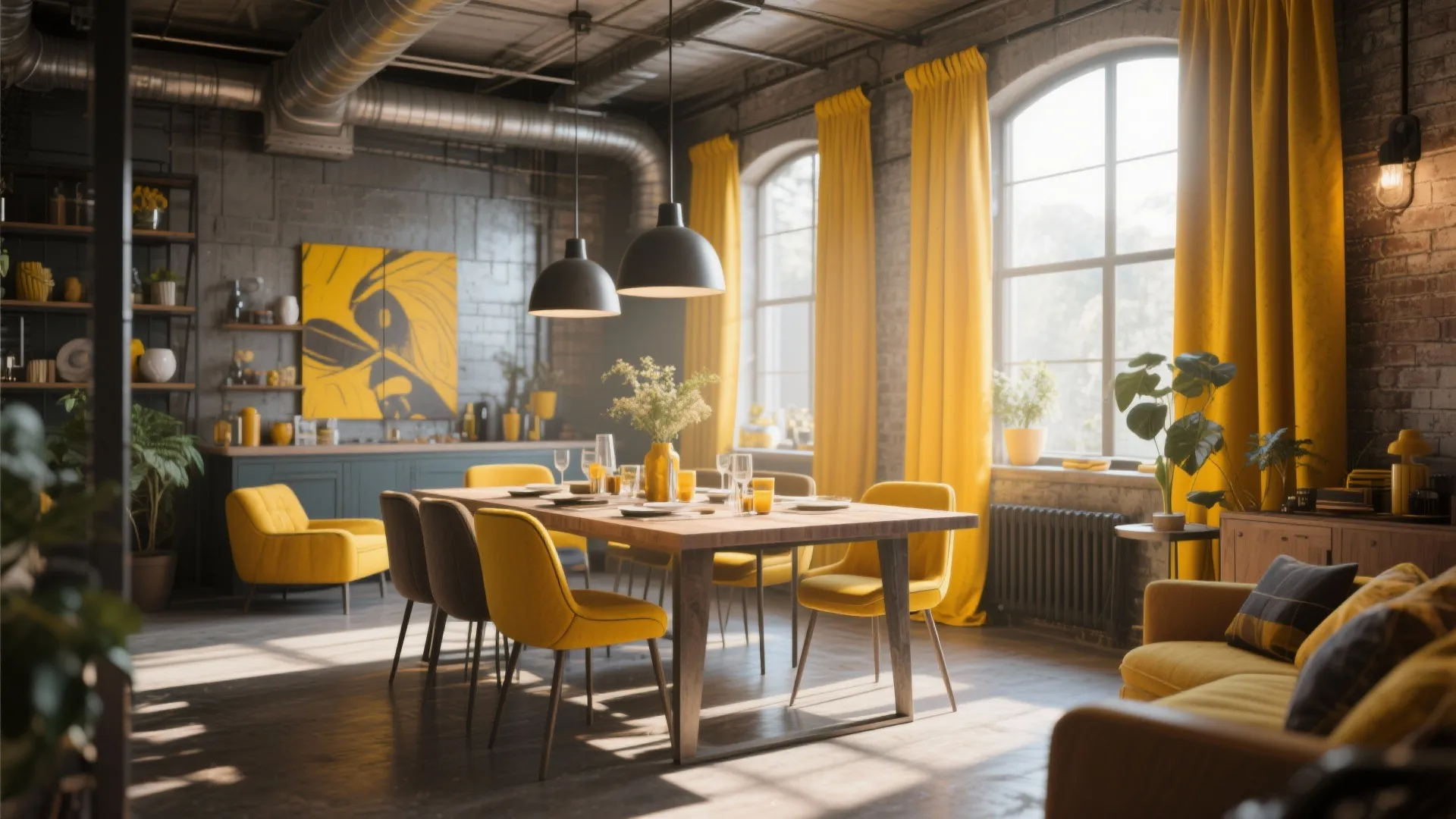 8. Bold Color Pop Curtains