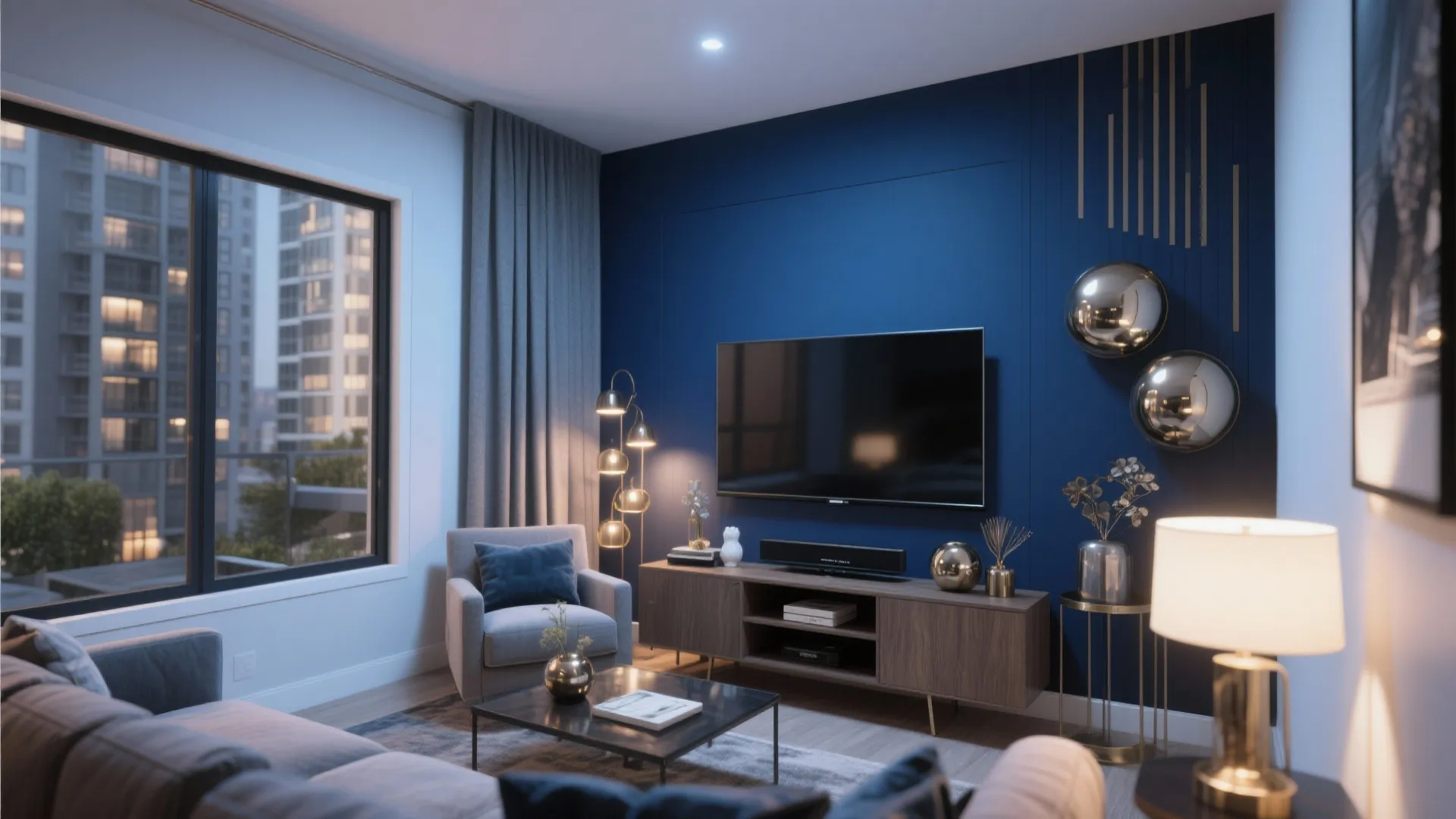 Bold Navy Feature Wall