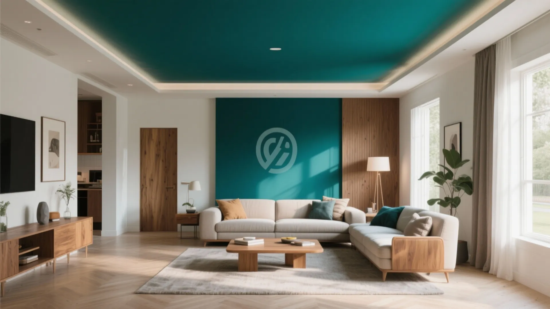 5. Bold Painted Ceiling