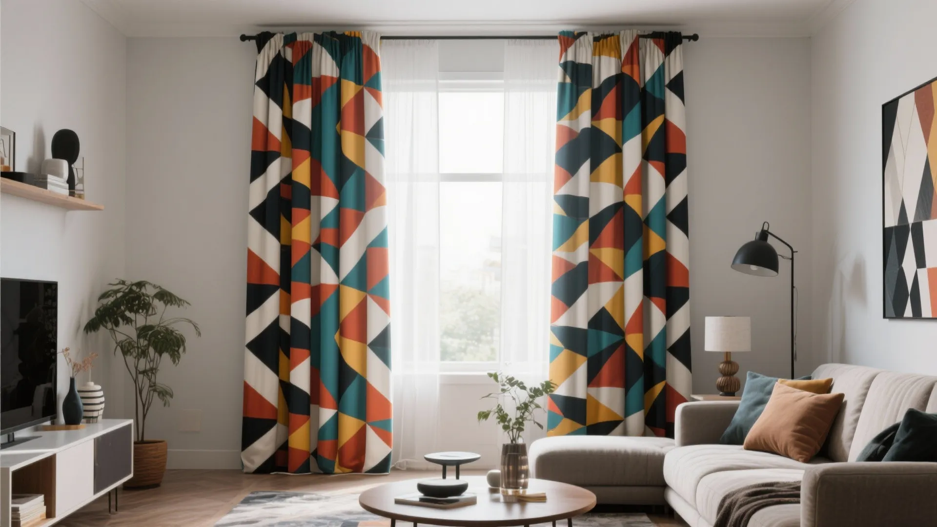 3. Bold Patterned Curtains as a Focal Point