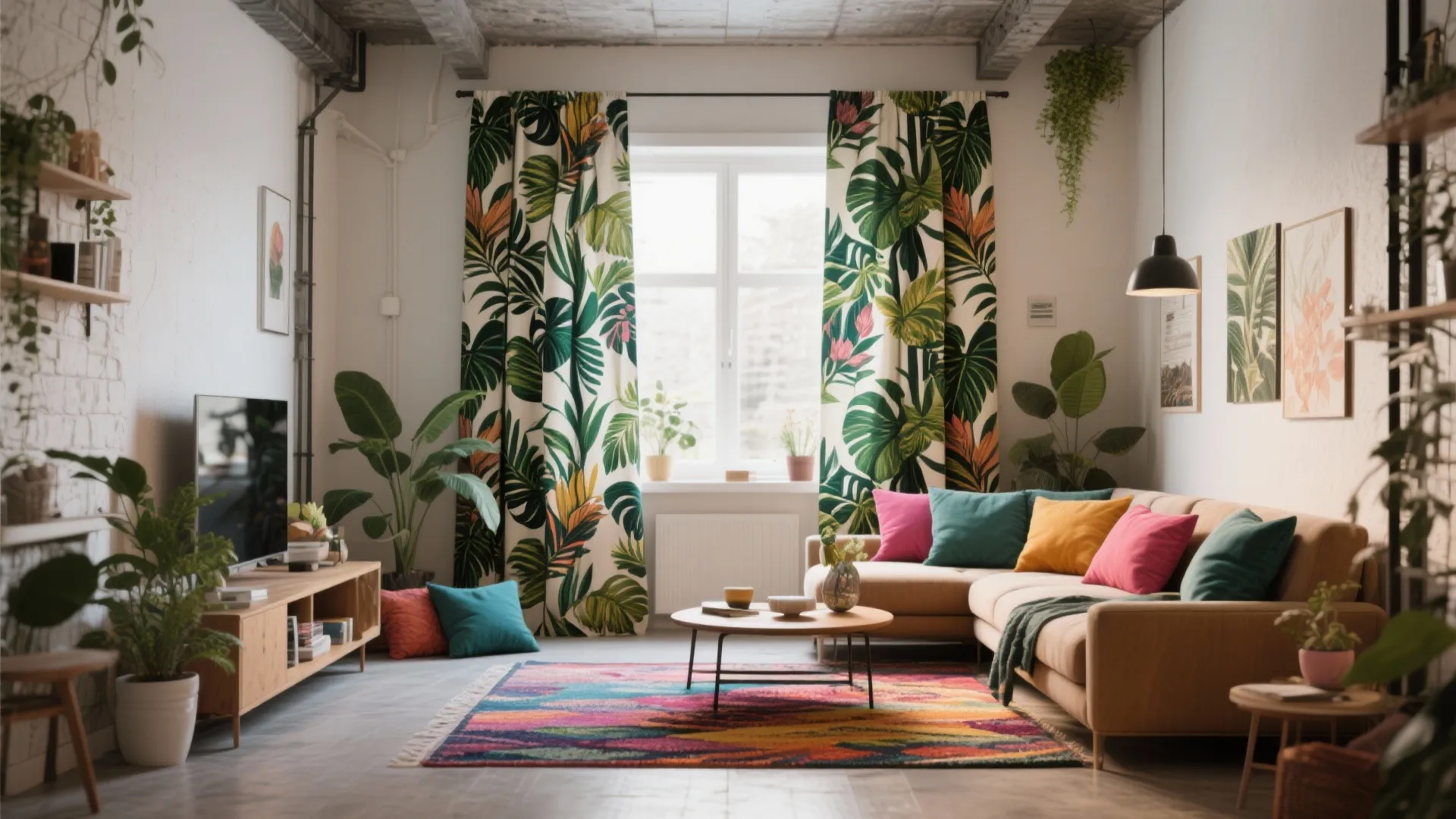 5. Bold Patterned Drapes