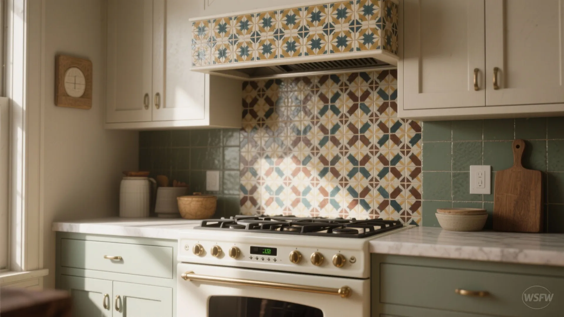 3. Bold patterned tiles — personality without commitment