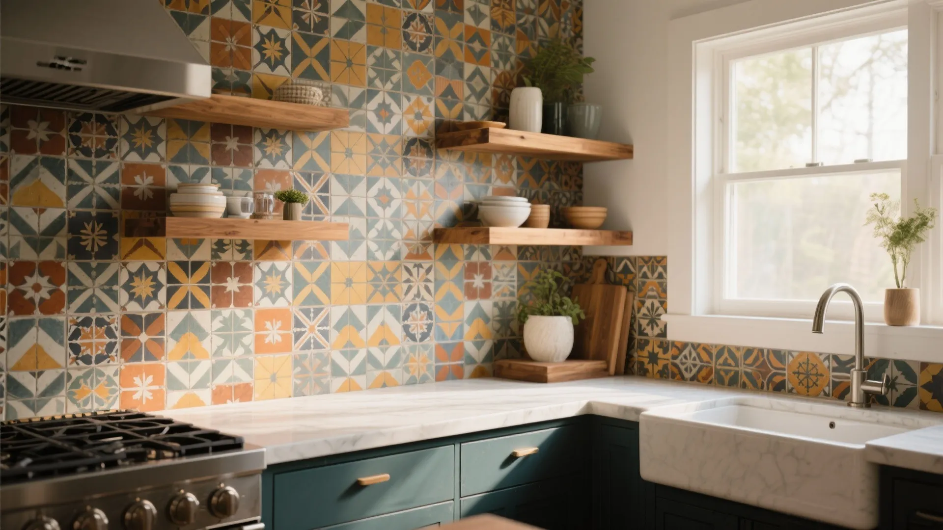 2. Bold Patterned Cement Tiles
