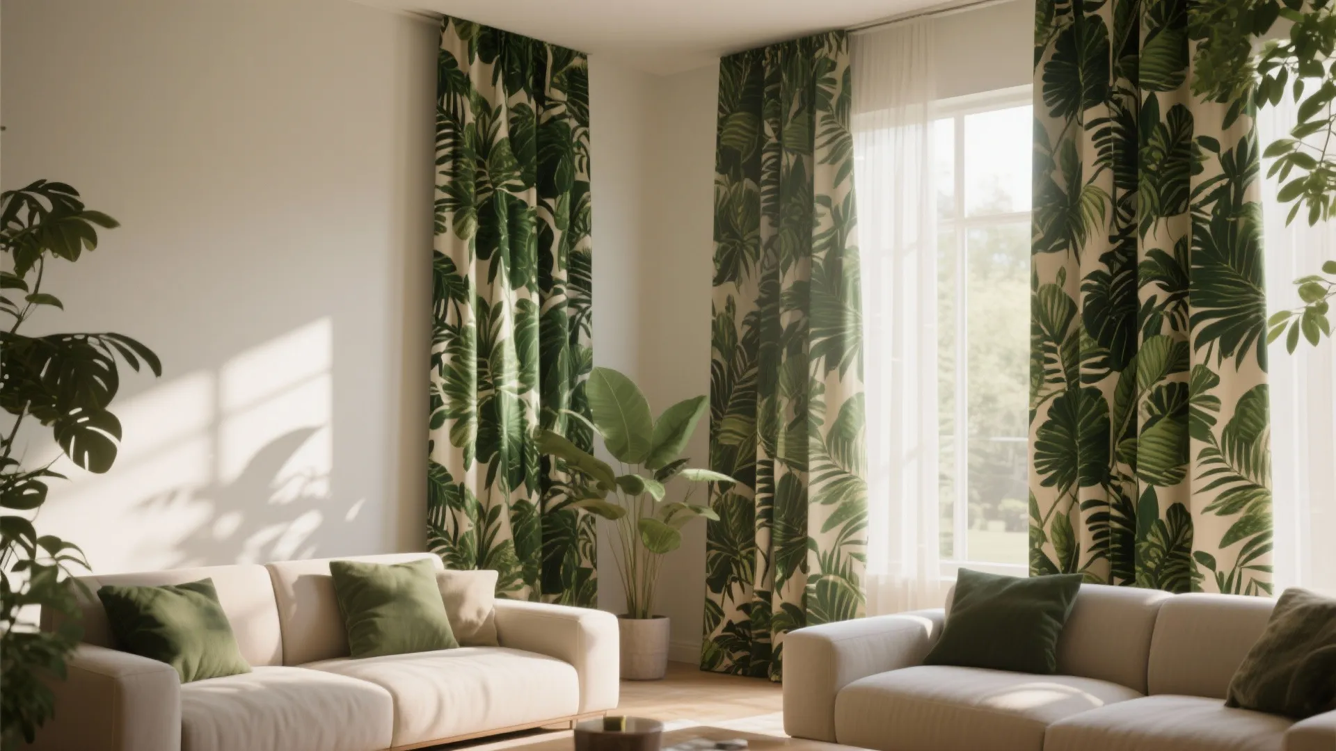2. Bold Patterned Curtains