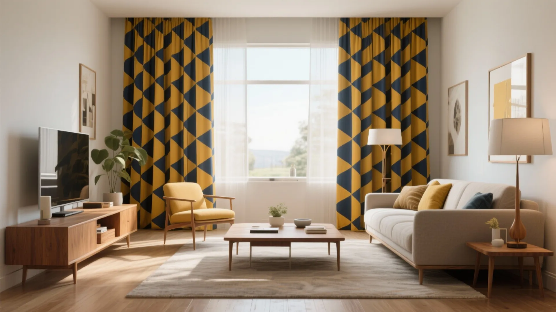 3. Bold Patterned Statement Drapes