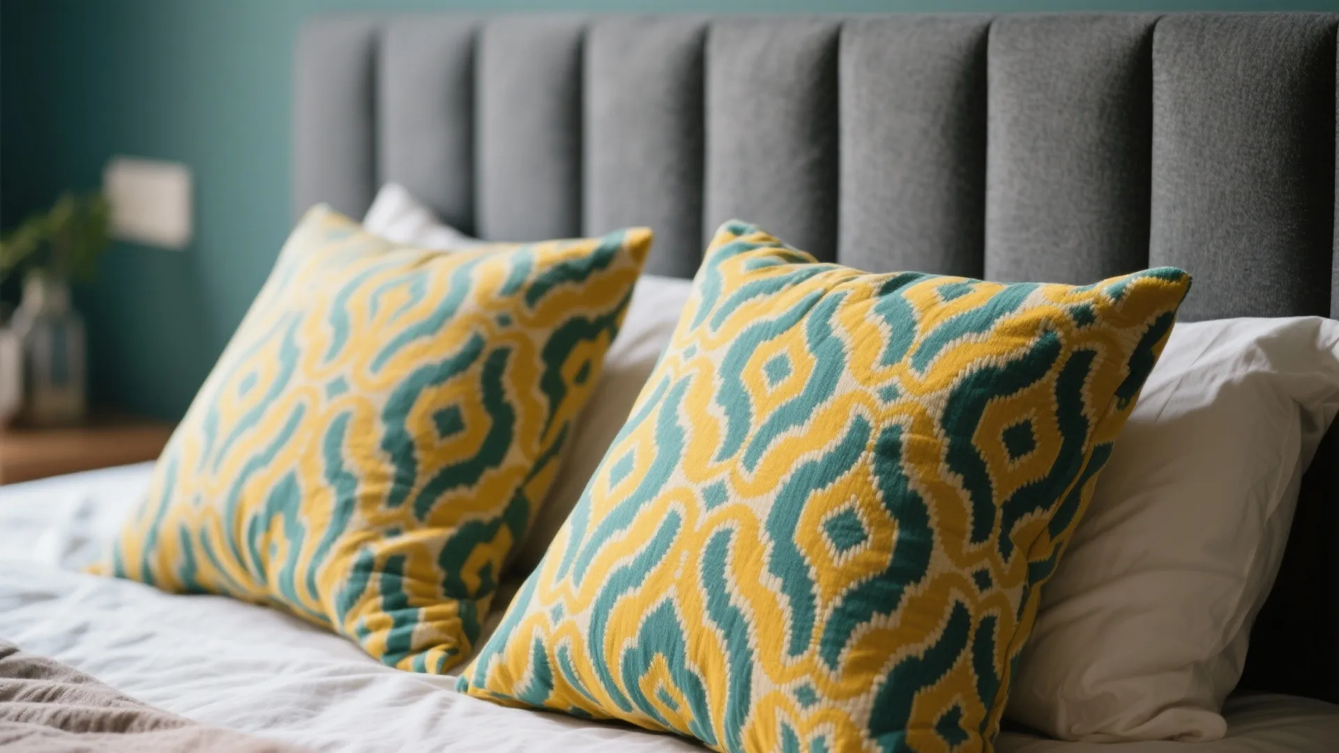 2. Add Bold Accent Pillows