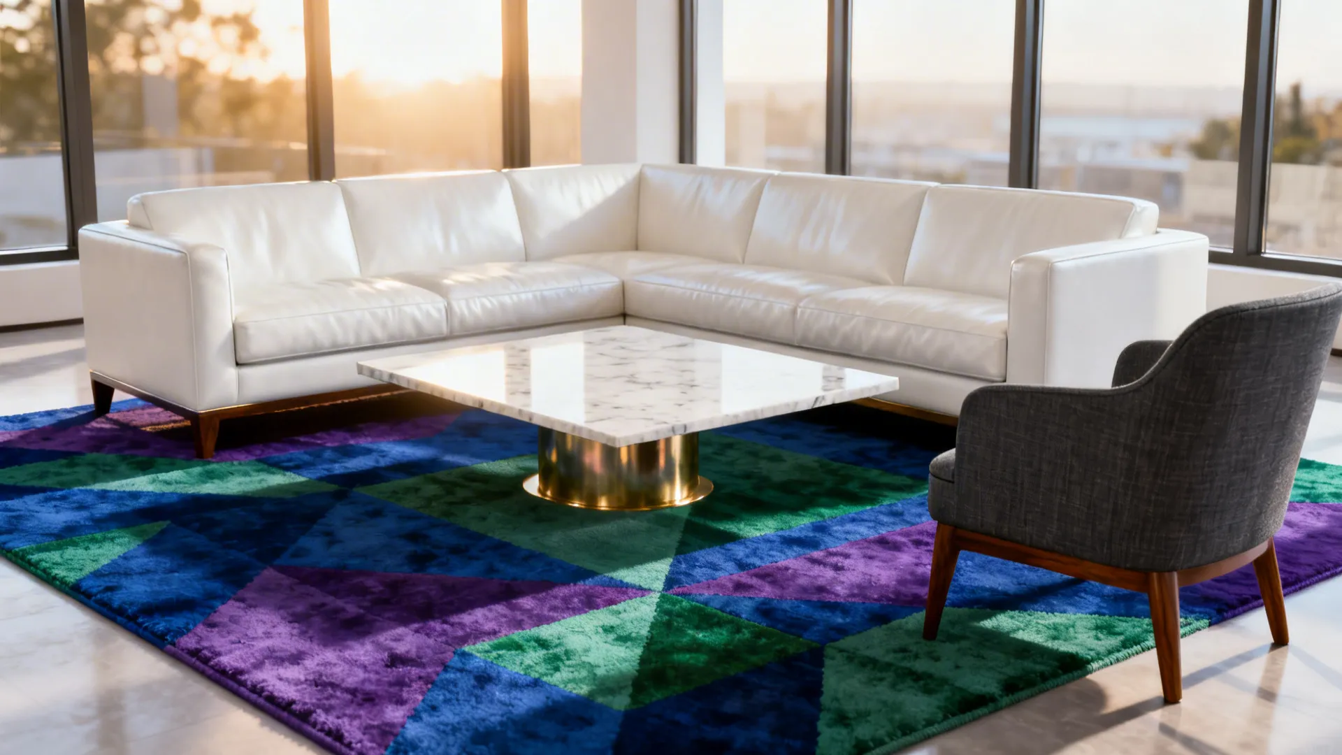 2. Anchor with a bold rug