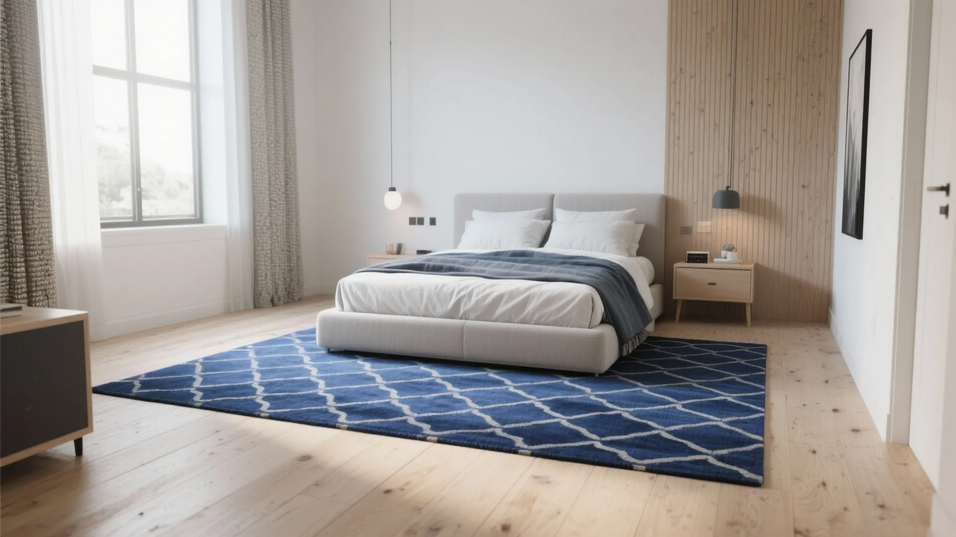 Tip 1: Contrast with Bold Rugs