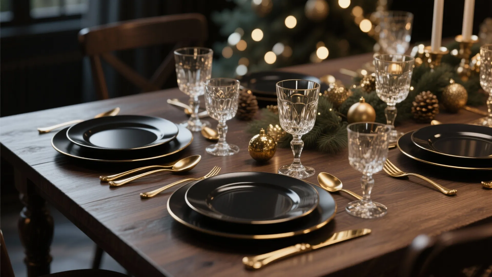 2. Bold Tableware Contrast