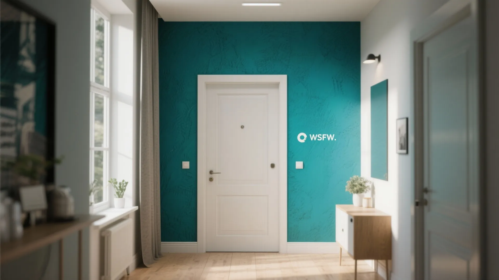 Bold Color Accent at the Entrance