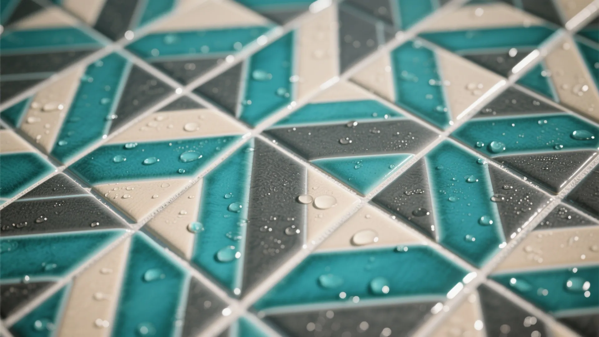 3. Bold tile patterns for easy cleanup