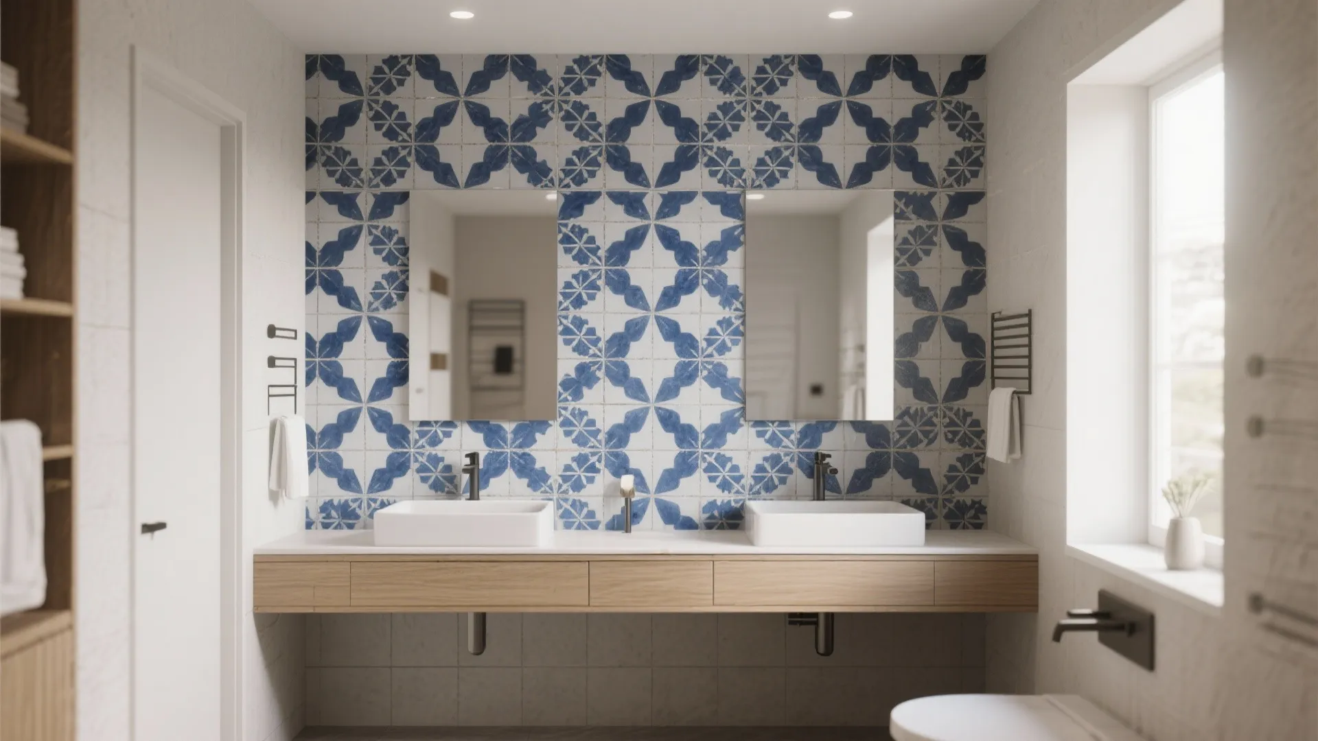3. Statement Wall with Bold Tiles