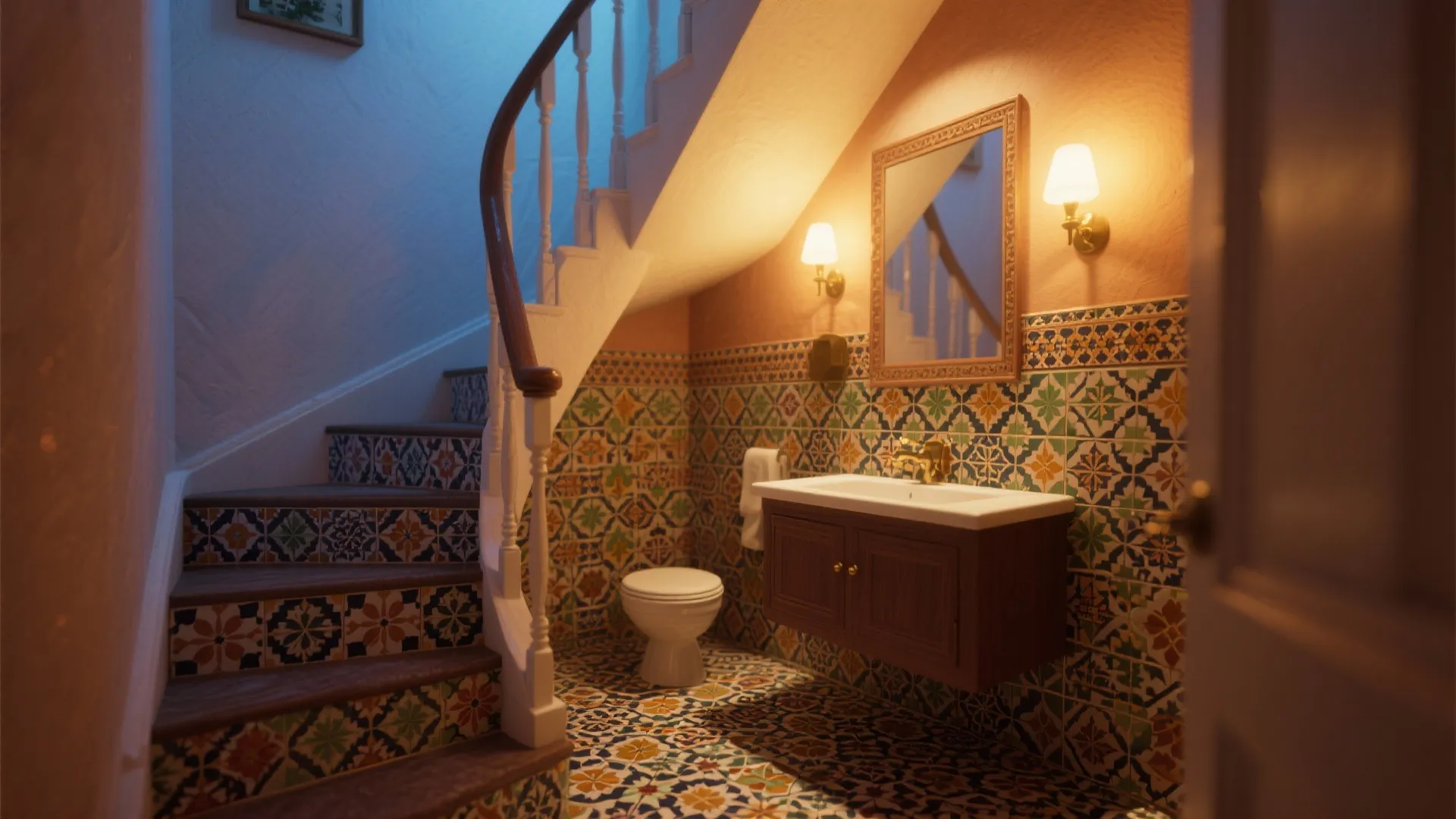 6. Bold Patterned Tiles