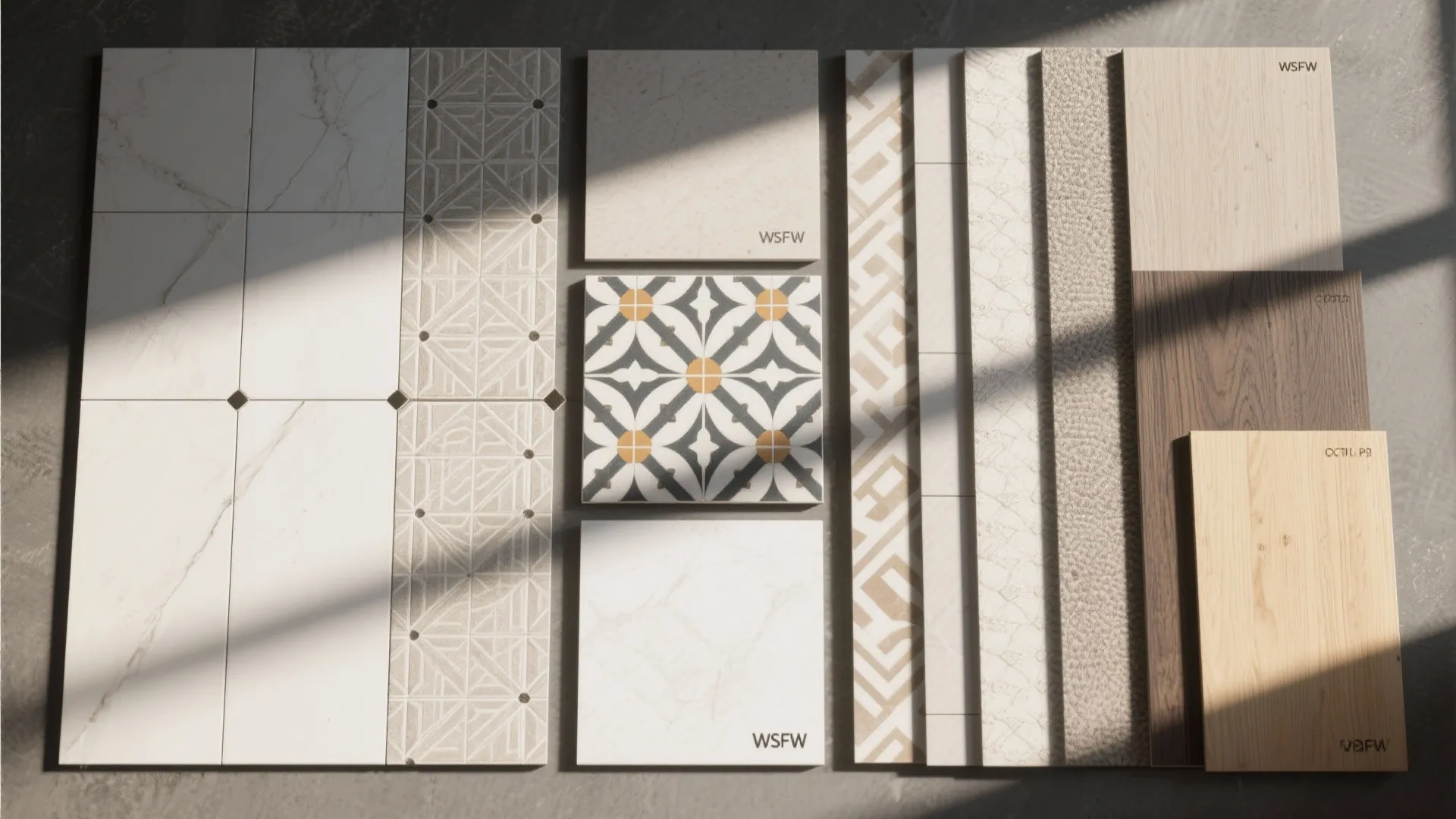 4. Bold tile patterns to create depth
