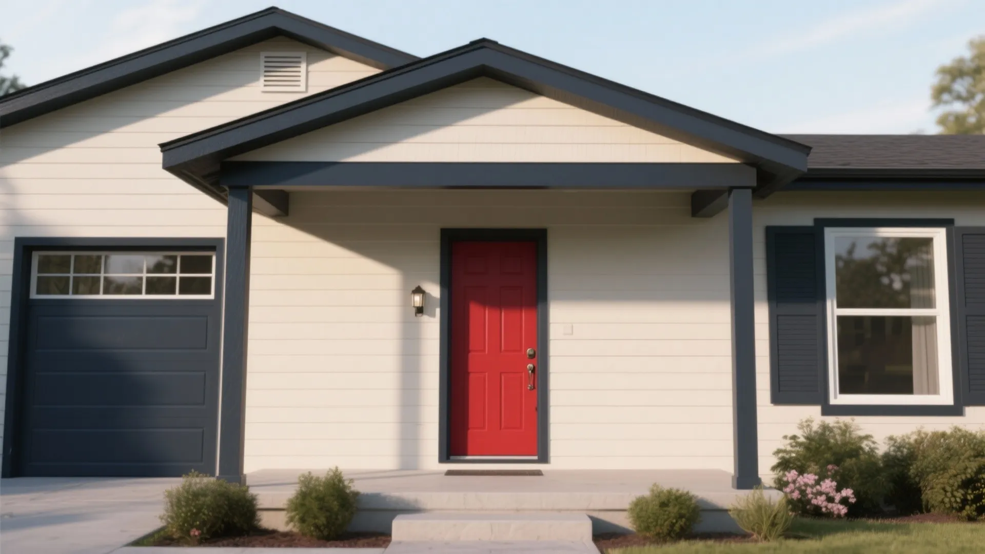 3. Bold Trim and Door Colors — Make Simplicity Pop