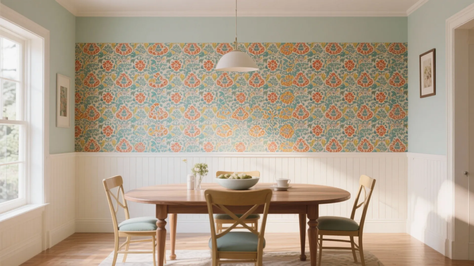 6. Bold Wallpaper Below the Rail