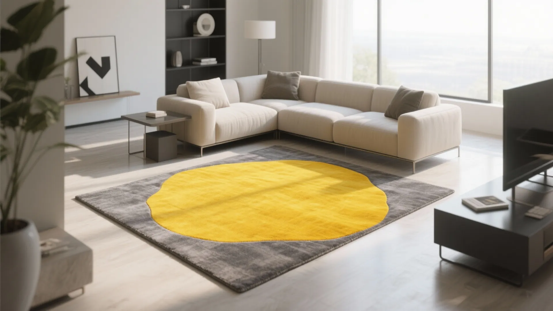 2. Bold Yellow Center with Grey Border