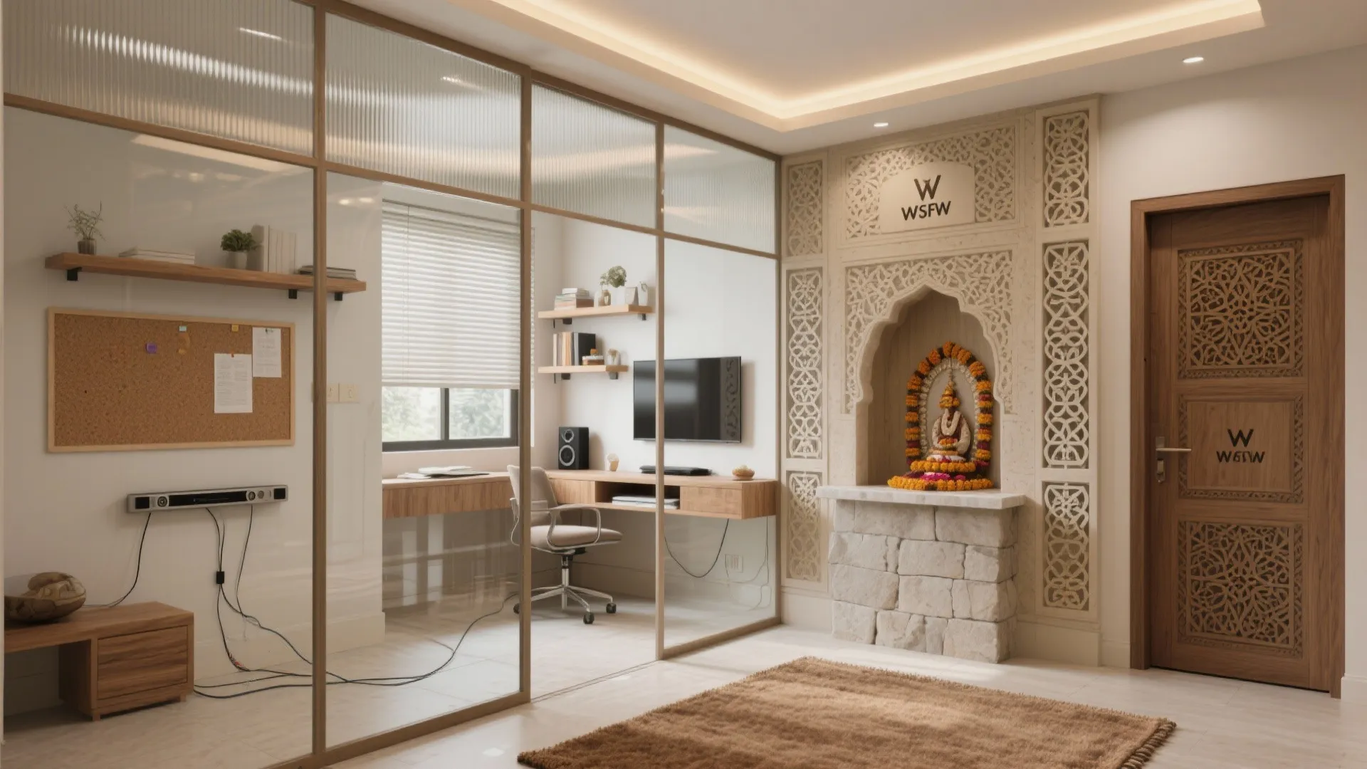 The bonus room: study, media, or pooja—with smart privacy