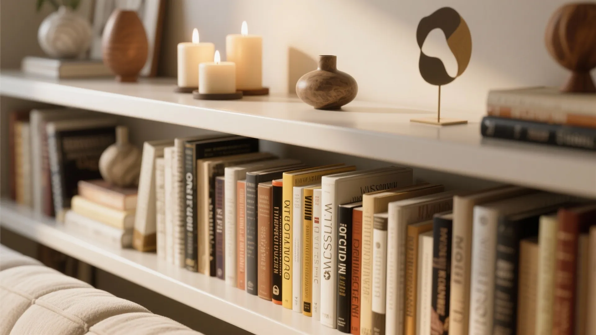 6. Book Stacks with Decorative Toppers