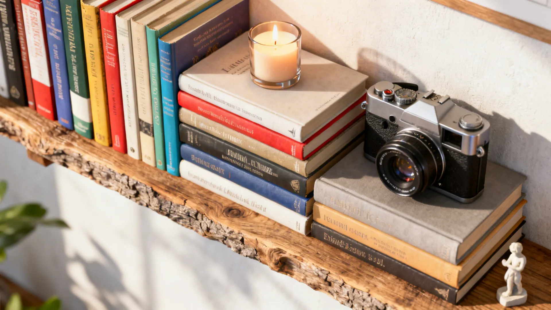 3. Curated Book Stacks with Non-Book Objects