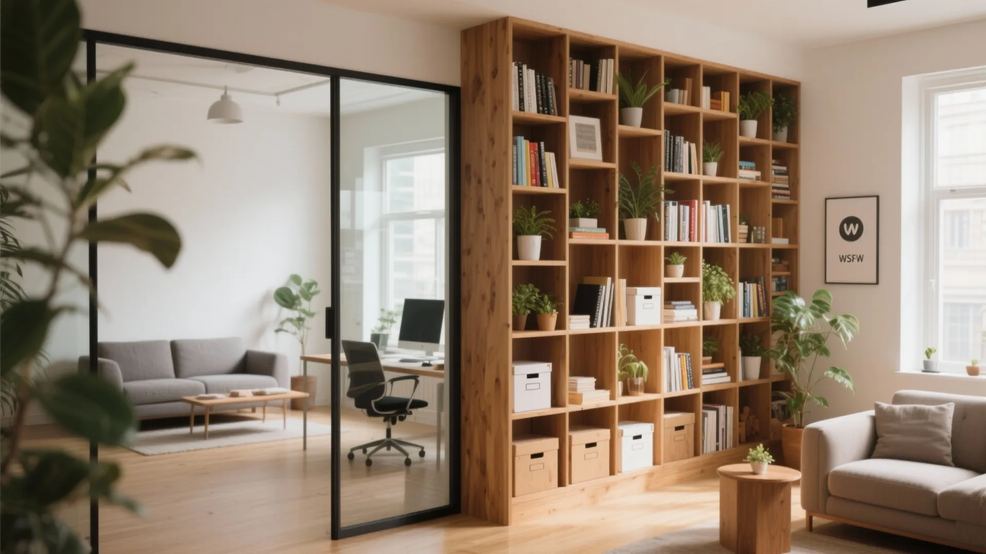 3. Bookcase as a Room Divider