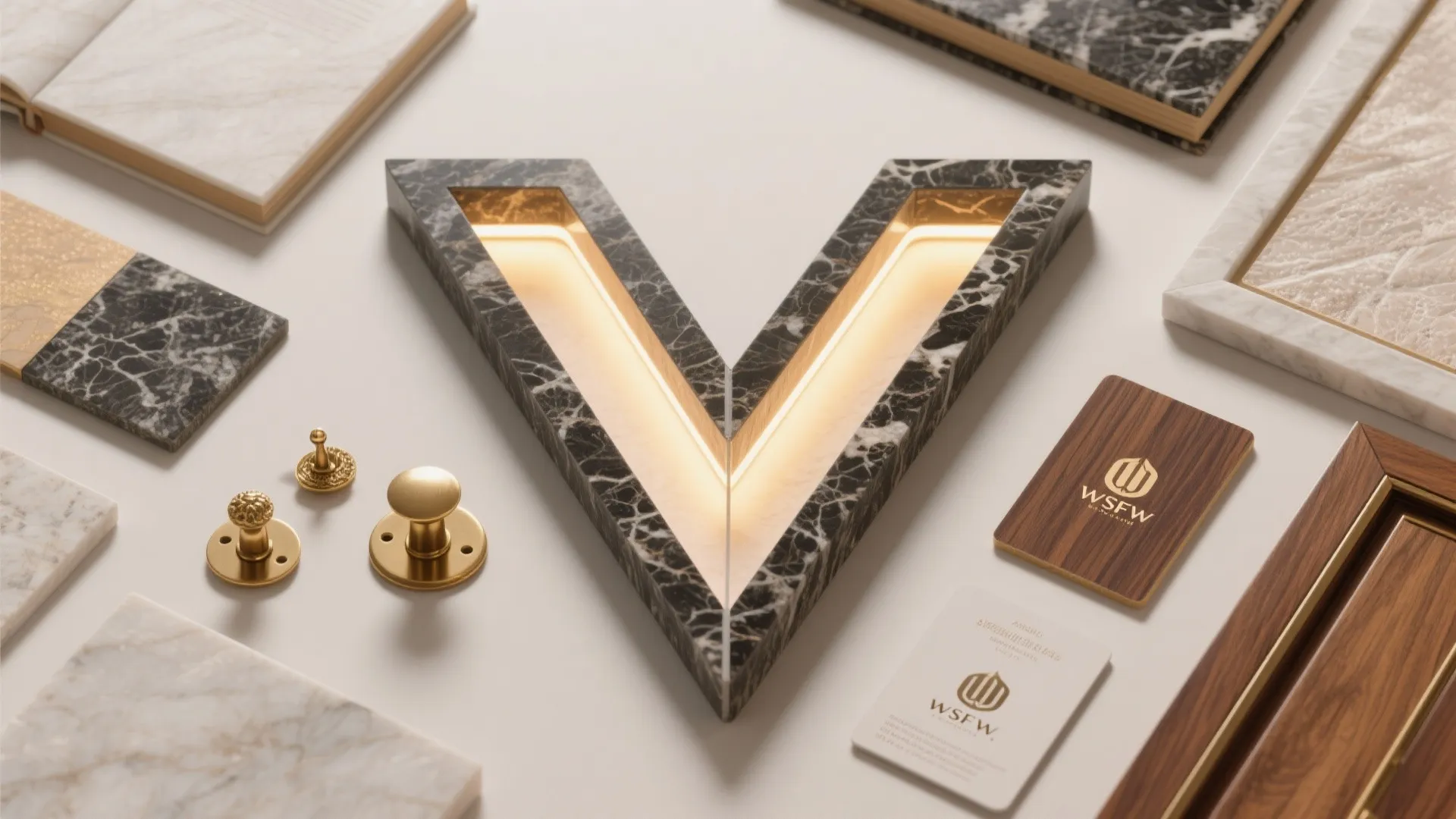 Book-Matched Granite Niche With Warm LED Wash