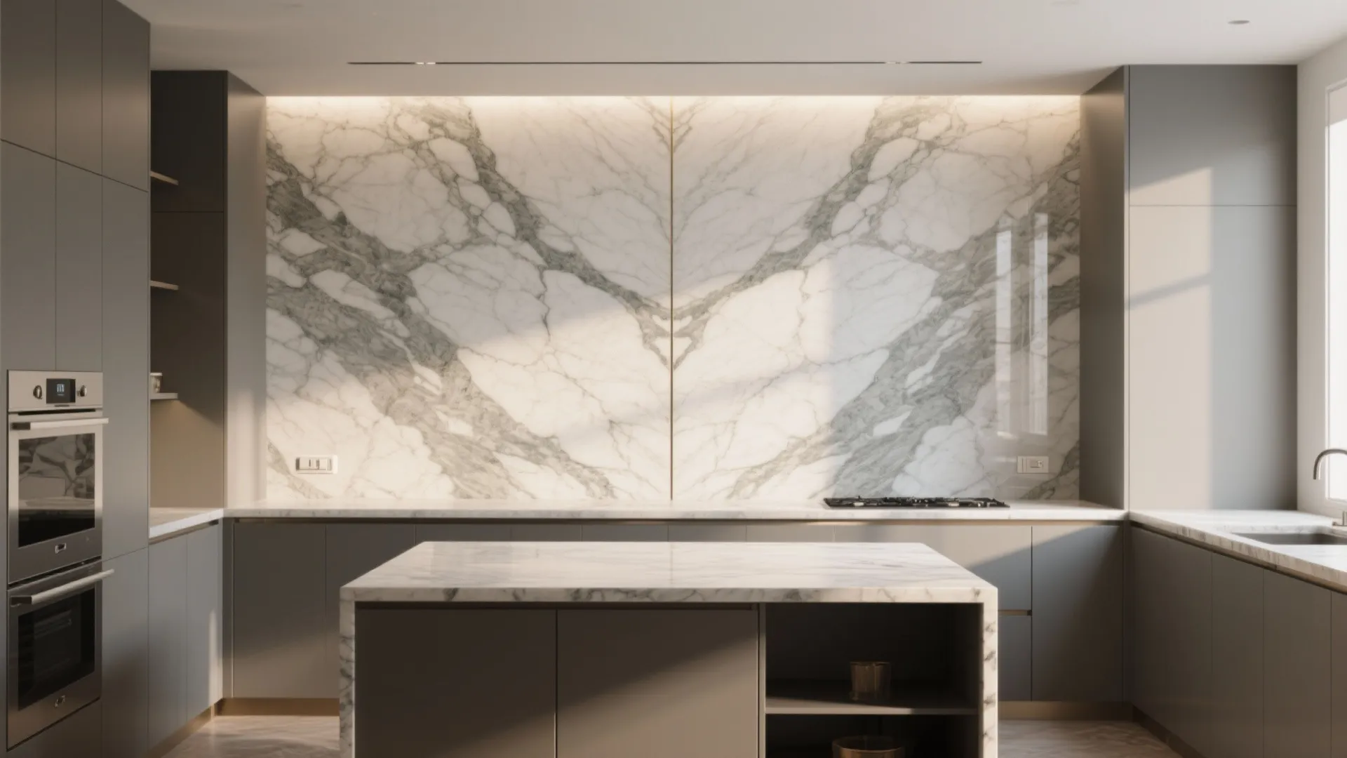 1. Full-slab bookmatch for high drama