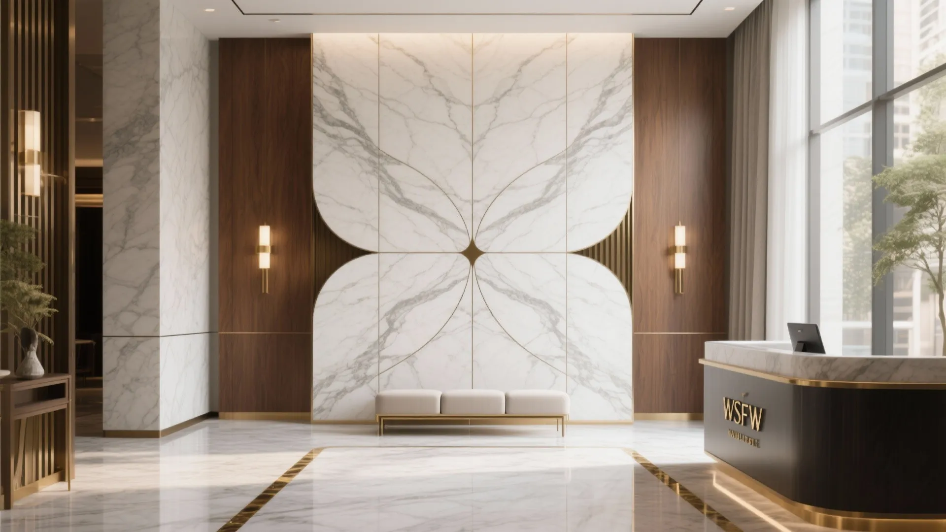 Idea 1: Bookmatched slabs for instant drama