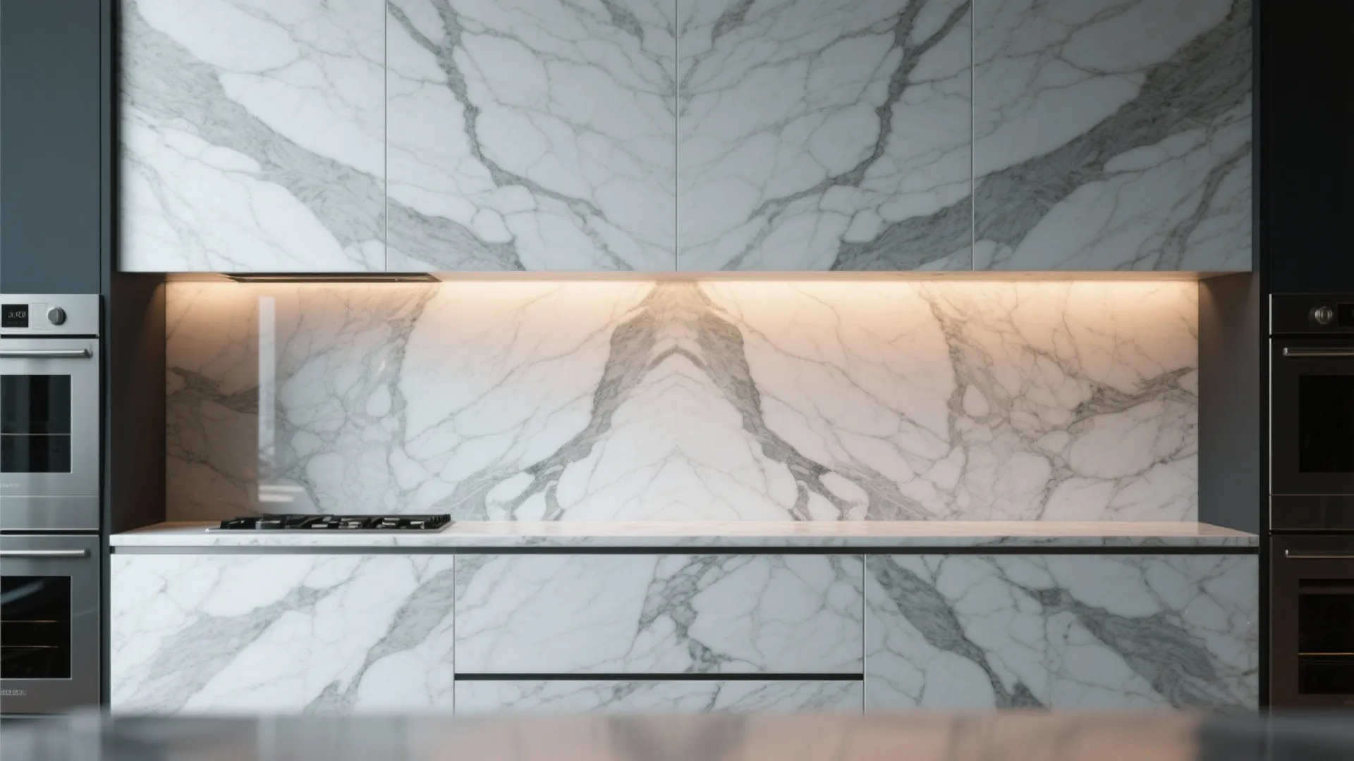 4. Bookmatched marble for bold pattern