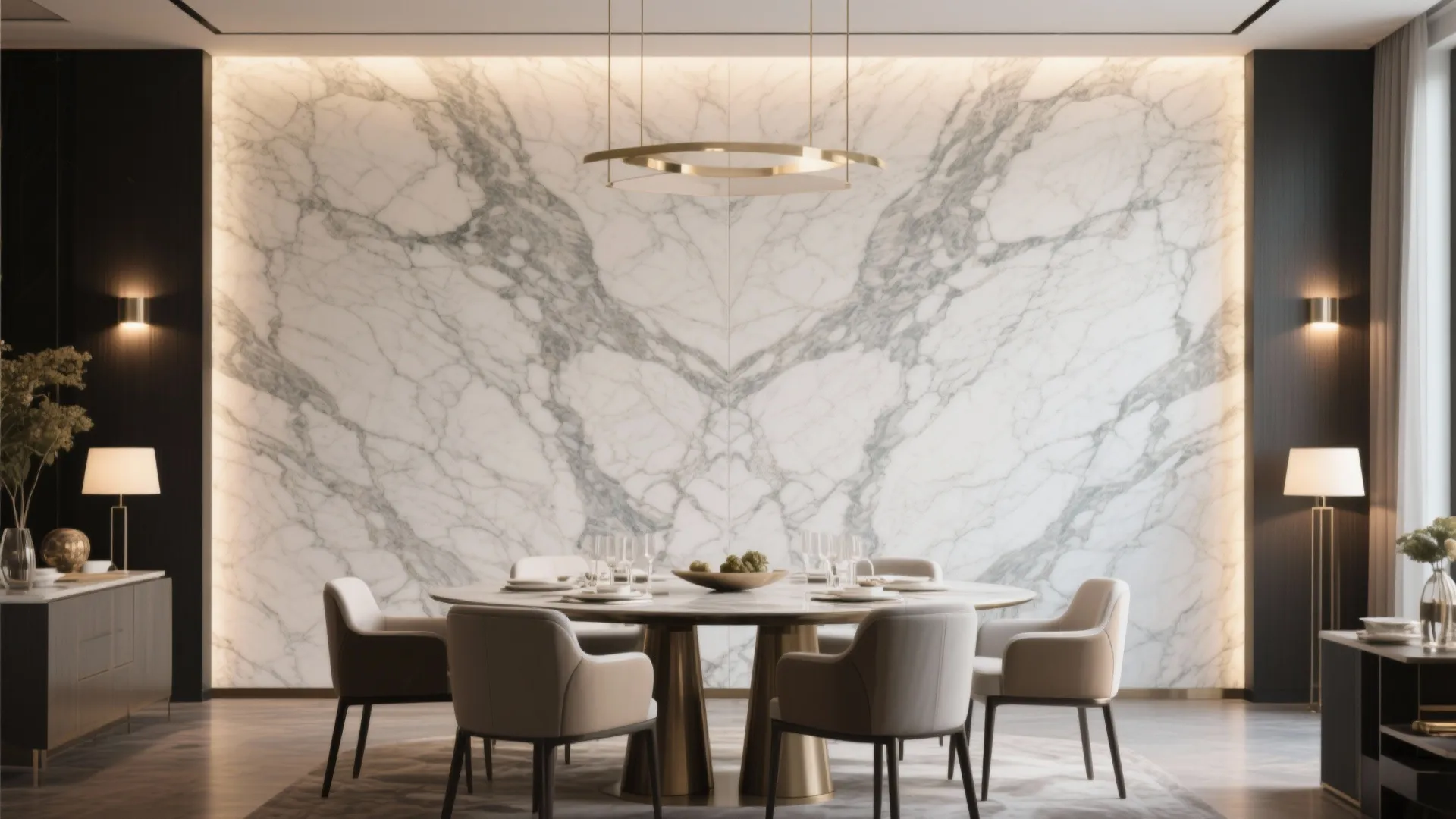 Bookmatched Marble Statement