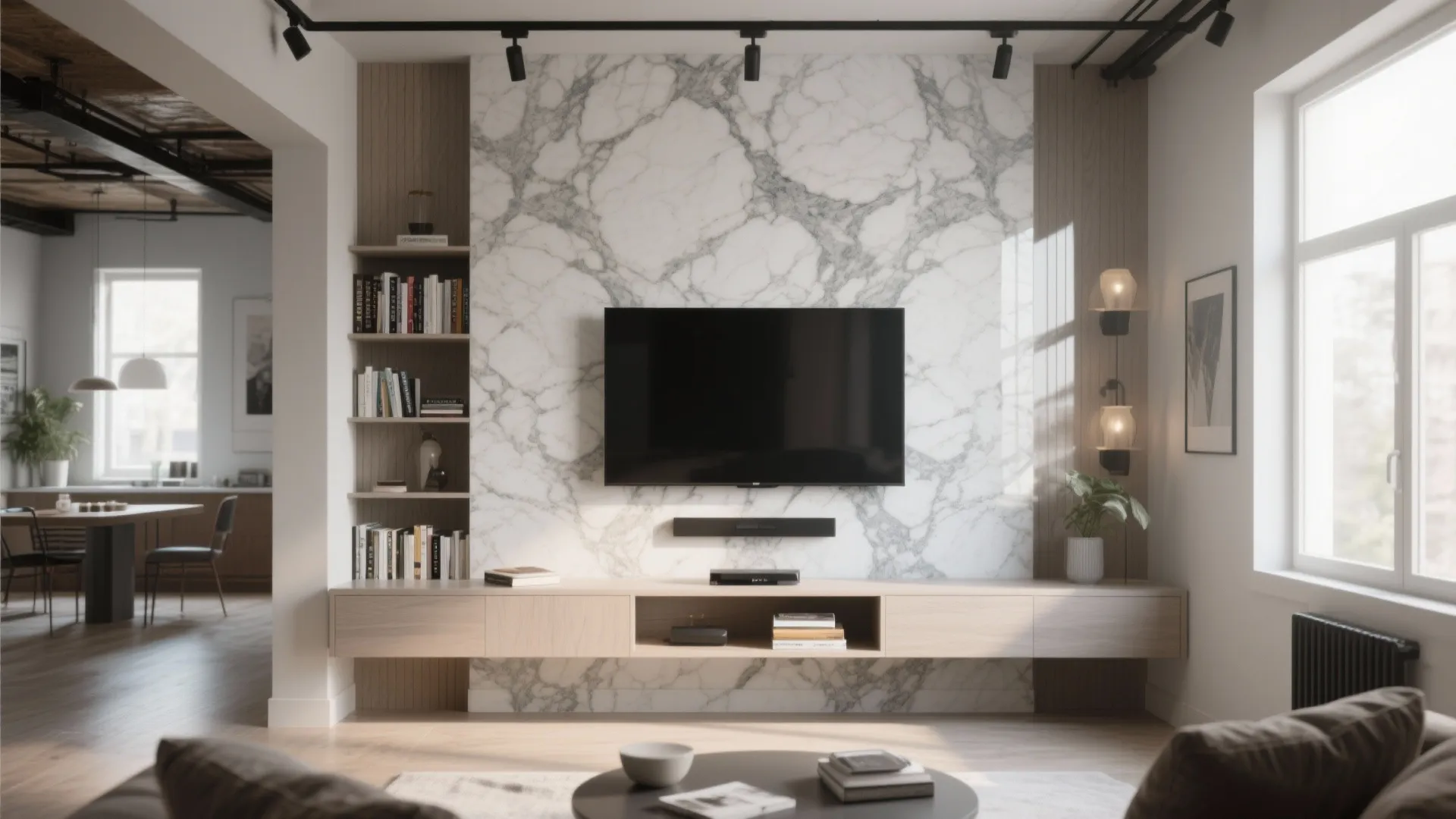 3. Bookmatched Marble for Artistic Symmetry