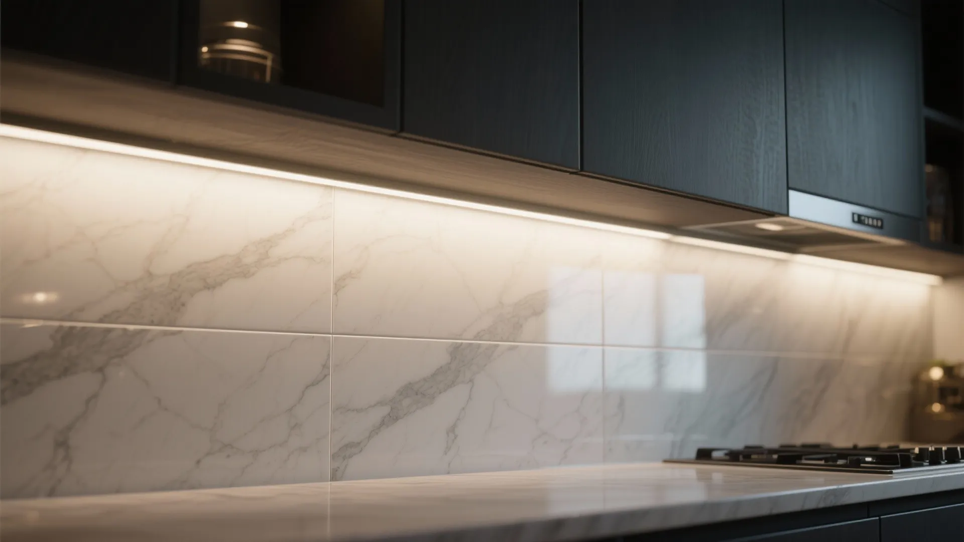 1. Marble or Marble-Look Slab for Gentle Contrast