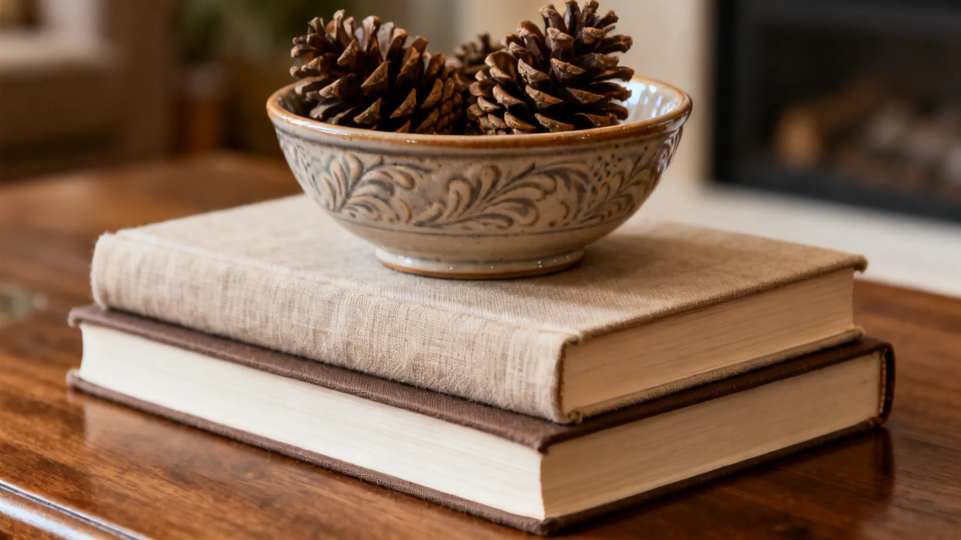 3. Multiple Heights with Books and Bowls