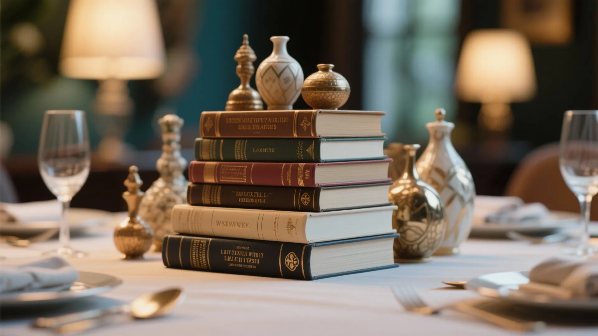 4. Books as Table Decor