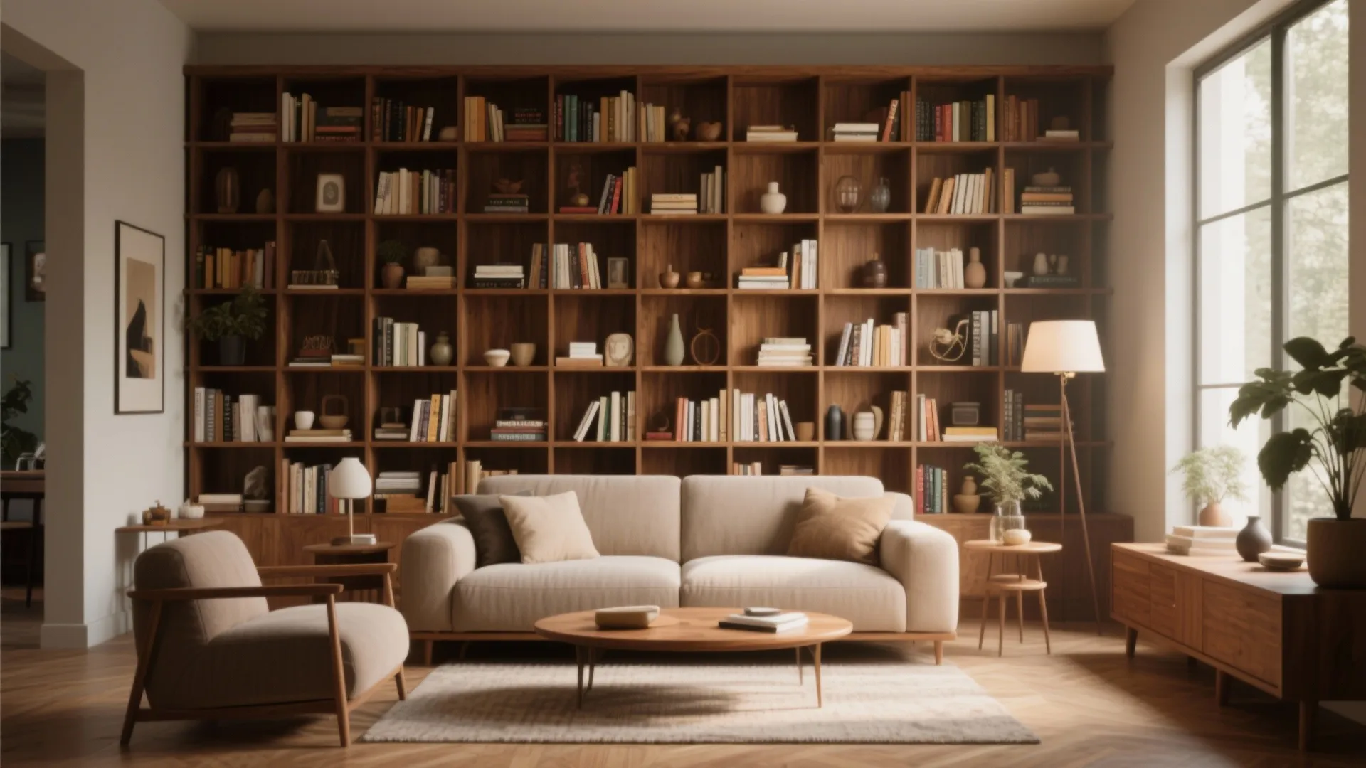 4. Floor-to-Ceiling Bookshelves